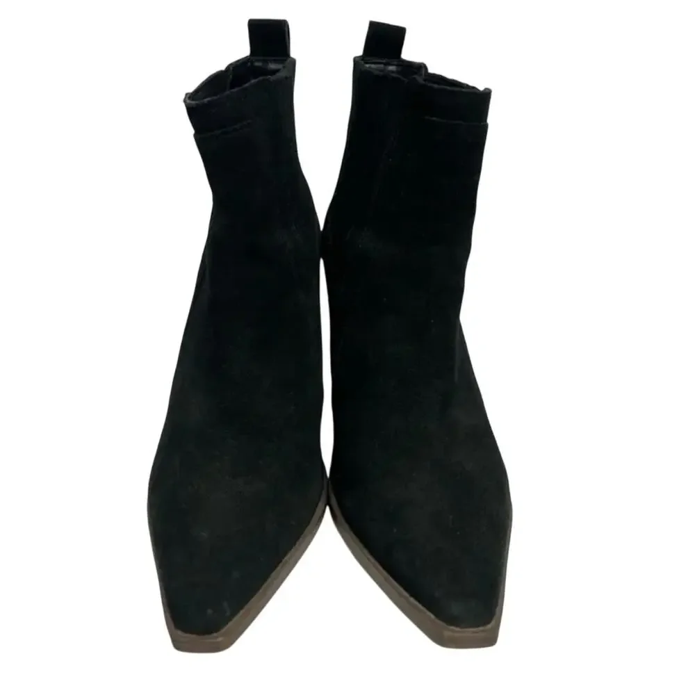 Vince Camuto Wenverna Boots 9.5 Black Suede Western Heel Ankle Booties